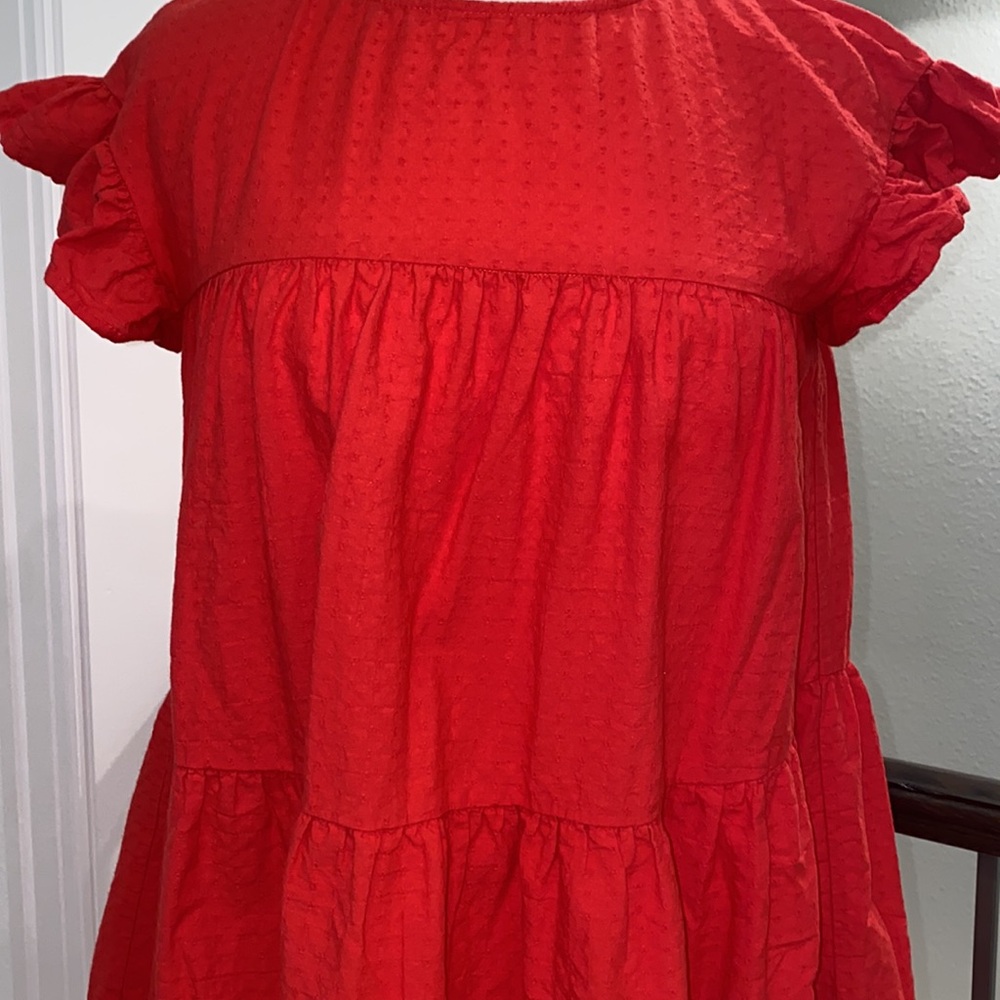 Red Ruffled Dress - Picture 2 of 3